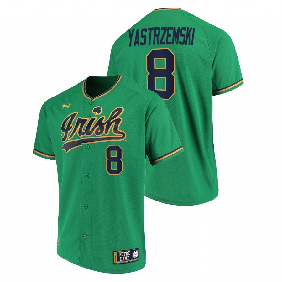 men notre dame fighting irish carl yastrzemski green college baseball replica jersey
