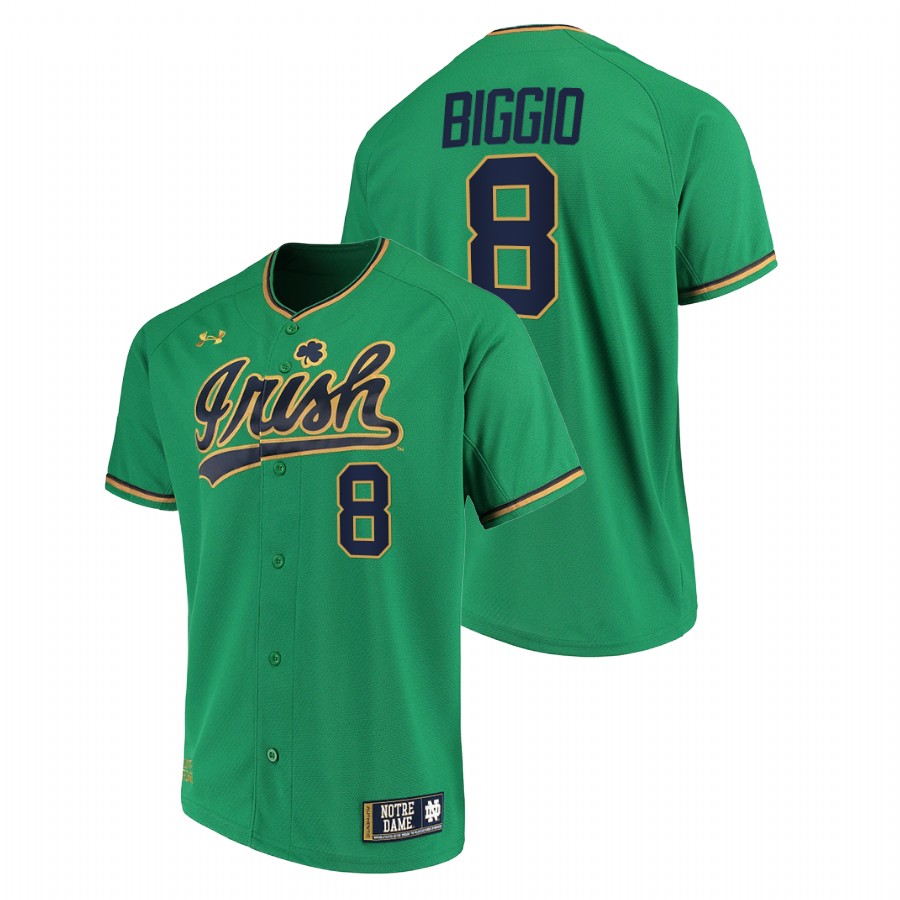 men notre dame fighting irish cavan biggio green college baseball replica jersey
