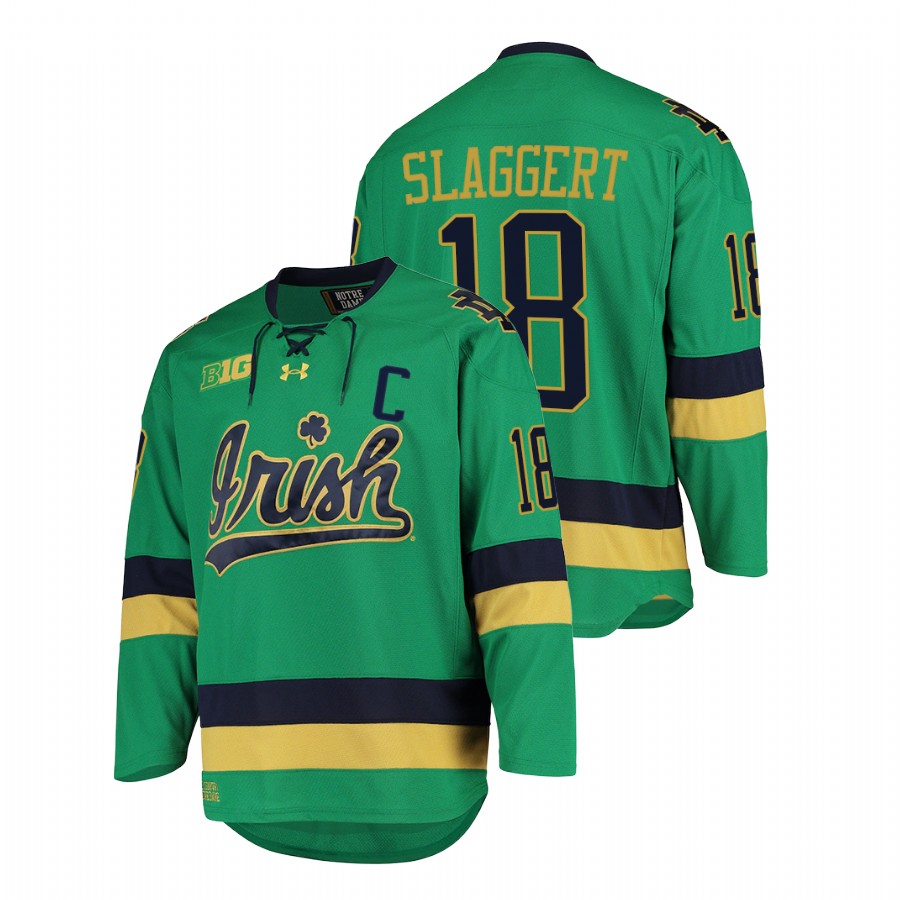 men notre dame fighting irish graham slaggert green college hockey jersey