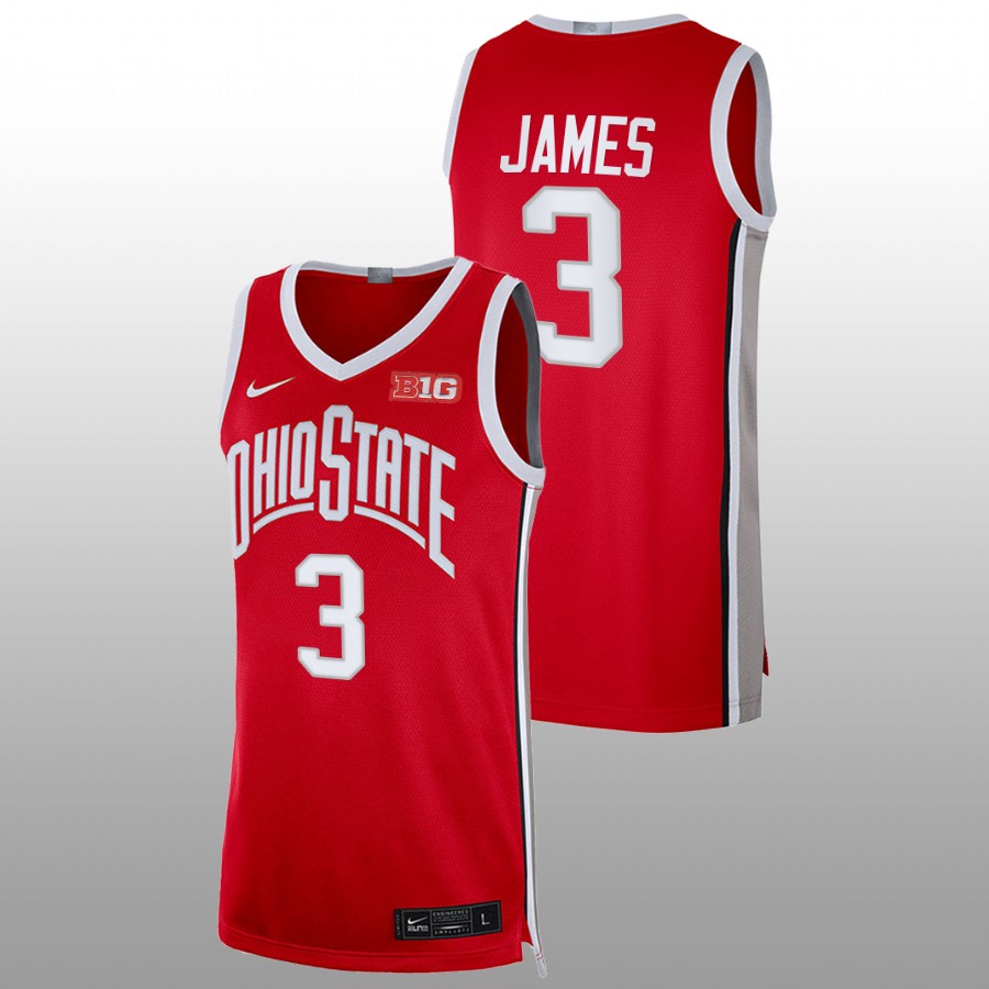 men ohio state buckeyes bronny james 2022 23 college basketball red jersey