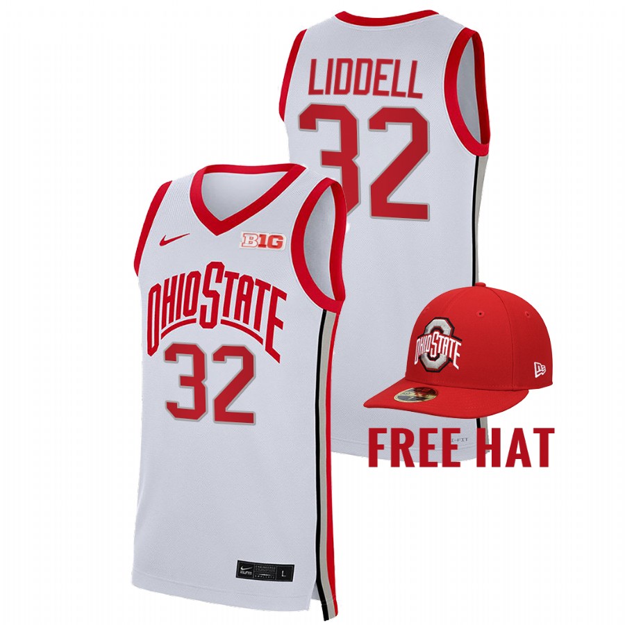 men ohio state buckeyes e.j. liddell 2021 22 free hat college basketball liddell jersey