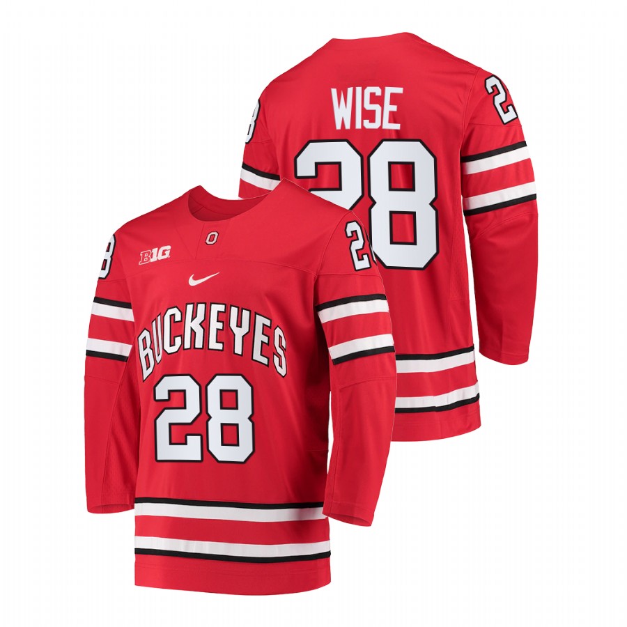 men ohio state buckeyes jake wise red college hockey jersey