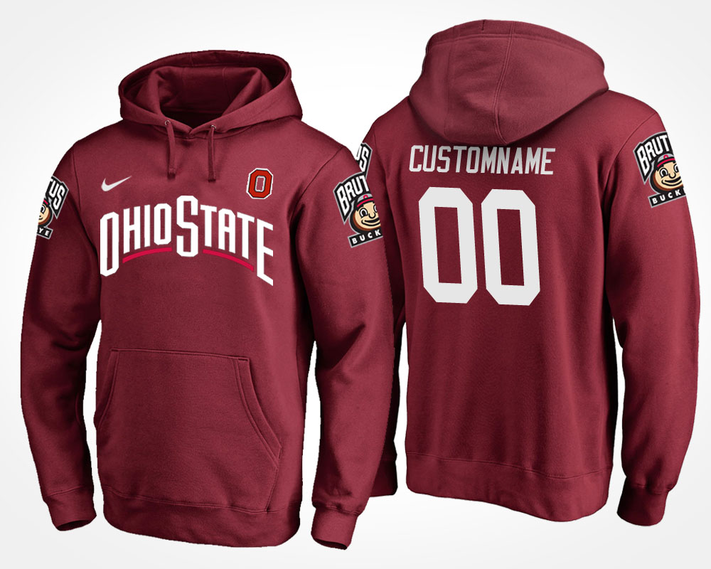 men ohio state buckeyes maroon custom name and number hoodie
