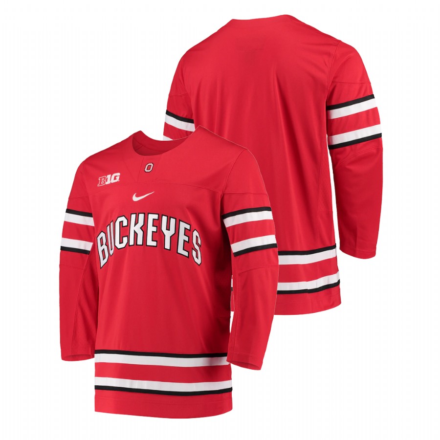 men ohio state buckeyes scarlet replica college hockey jersey