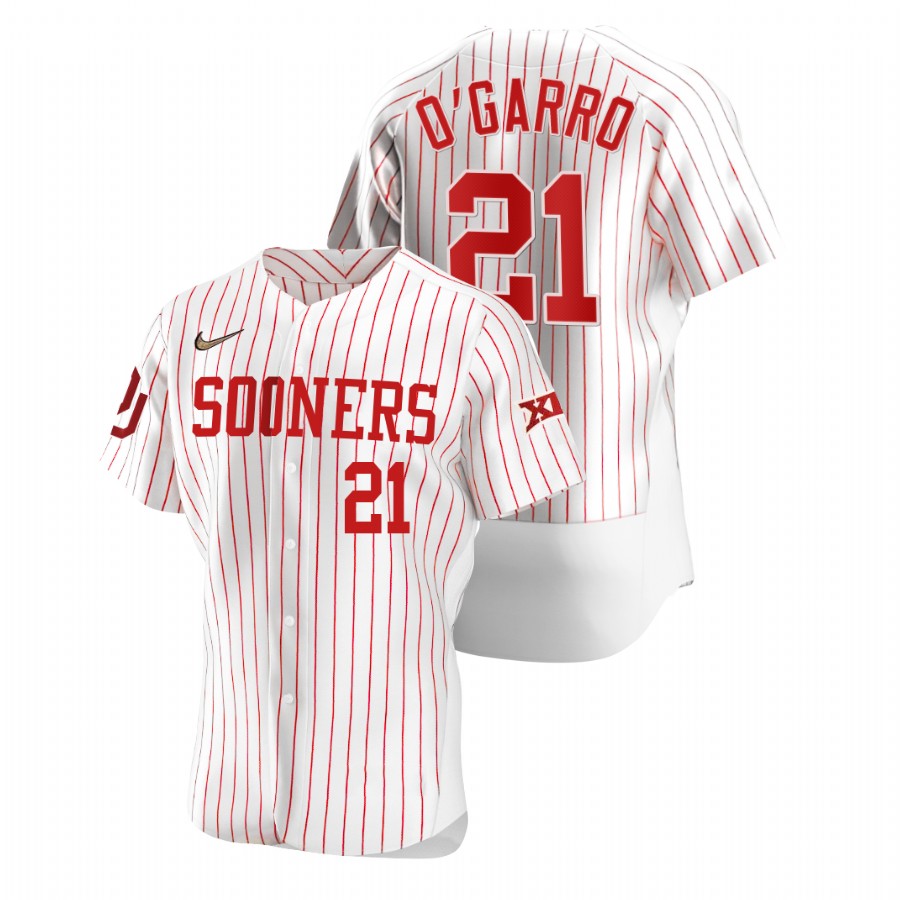 men oklahoma sooners josh o'garro white vapor prime college baseball jersey 2
