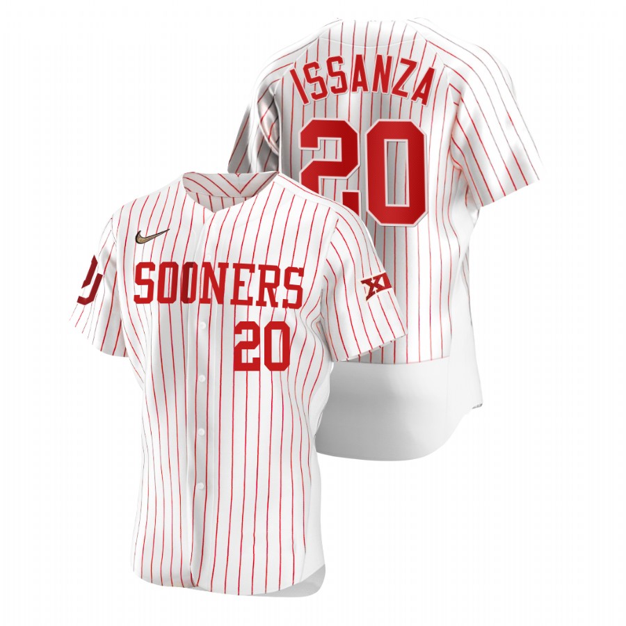 men oklahoma sooners rick issanza white vapor prime college baseball jersey