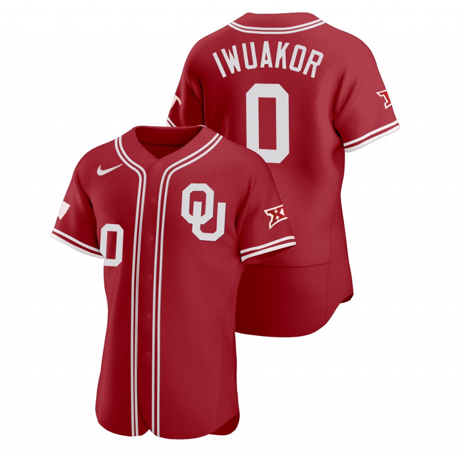 men oklahoma sooners victor iwuakor red vapor prime college baseball jersey