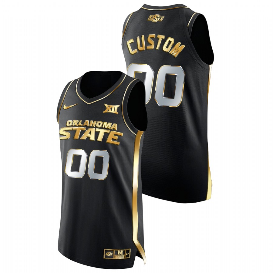 men oklahoma state cowboys custom college basketball golden edition black jersey