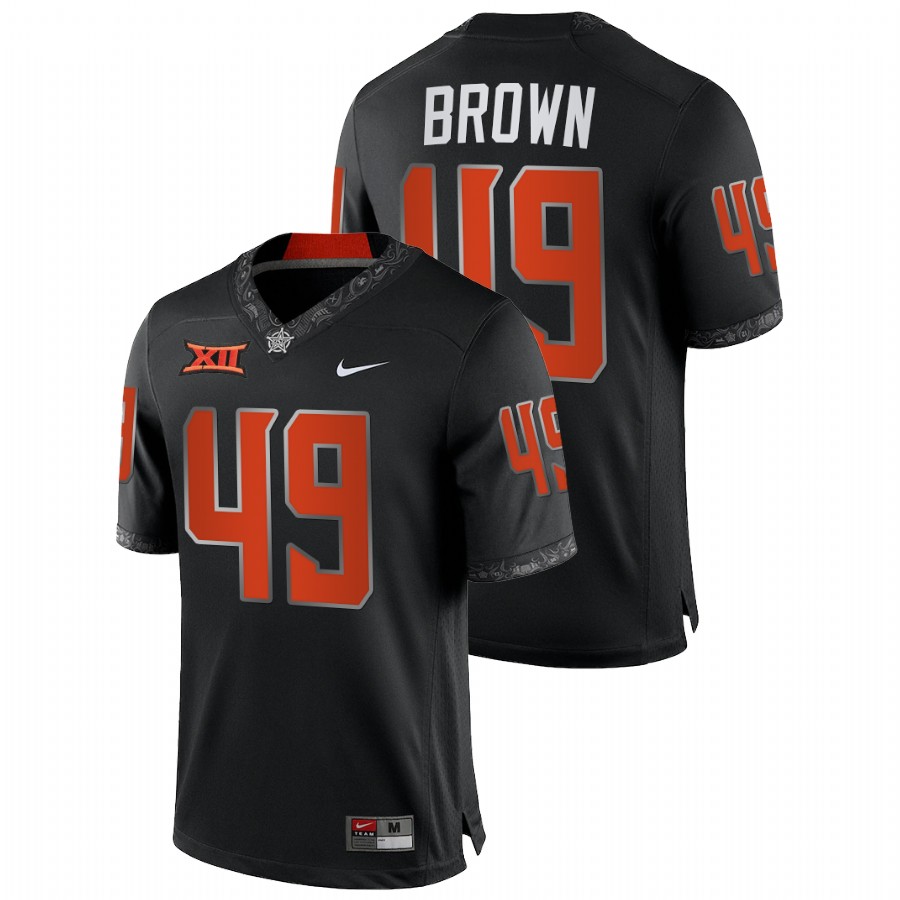 men oklahoma state cowboys tanner brown 2021 22 game college football black jersey