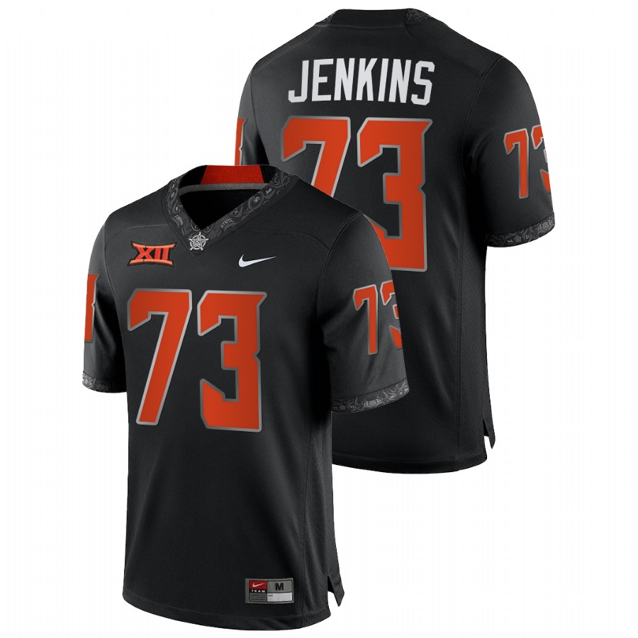 men oklahoma state cowboys teven jenkins nfl alumni college football black jersey
