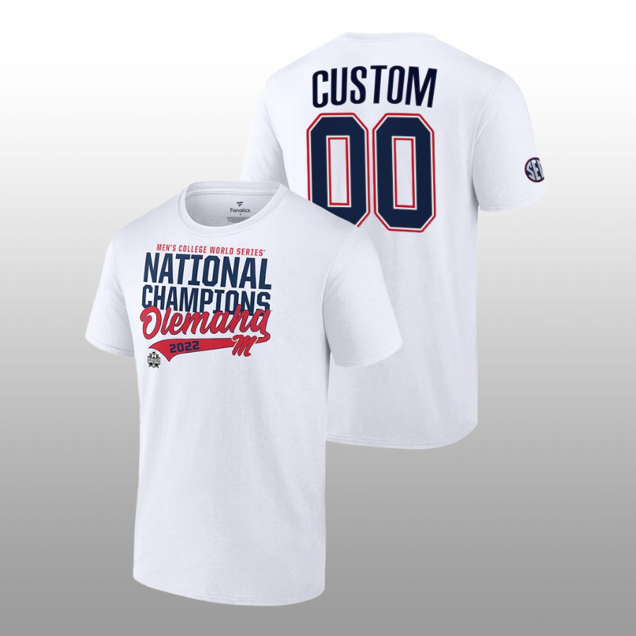 men ole miss rebels 2022 college world series champions ncaa baseball custom white t shirt