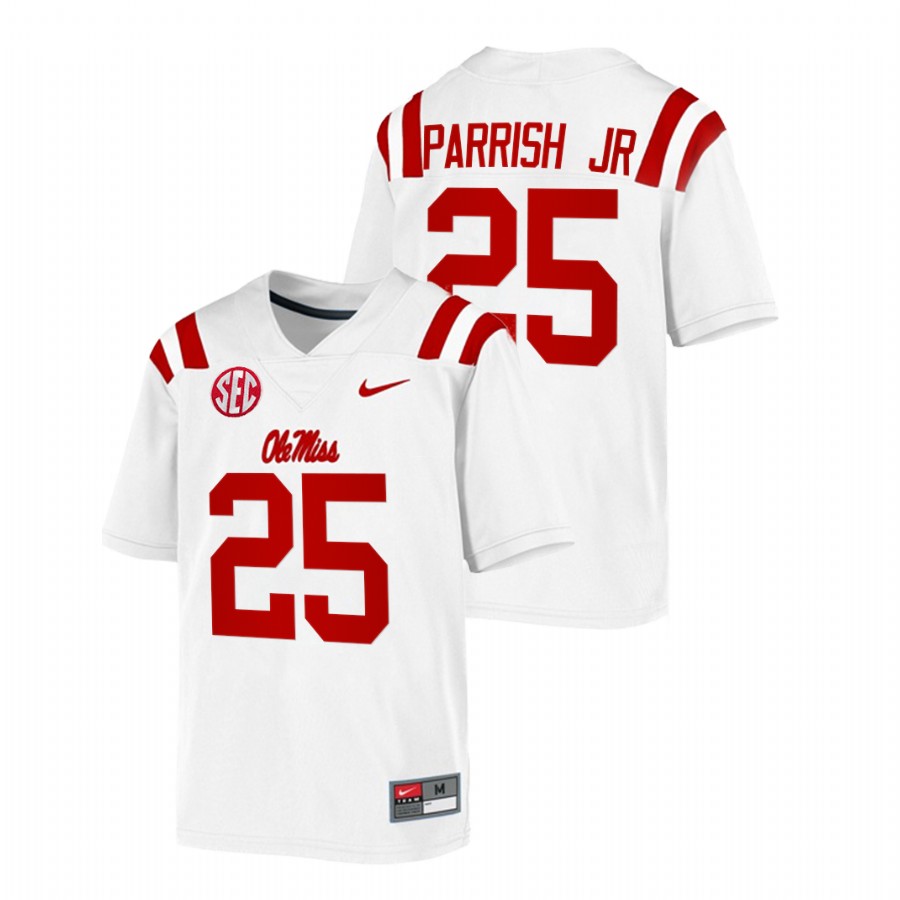 men ole miss rebels henry parrish jr. 2021 22 game college football white jersey