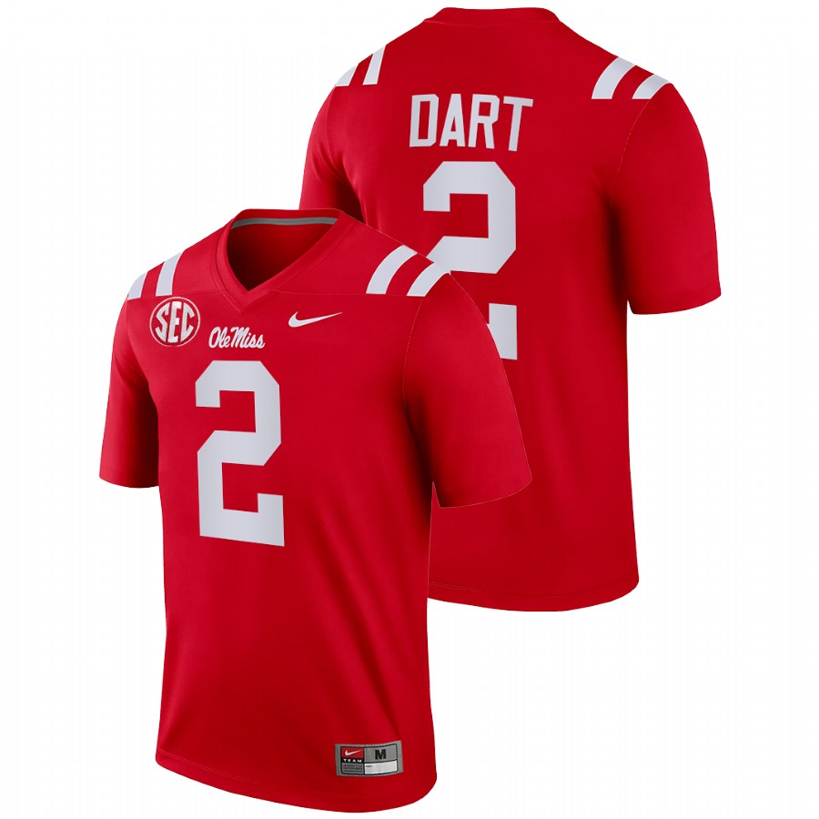 men ole miss rebels jaxson dart 2022 legend college football cardinal jersey