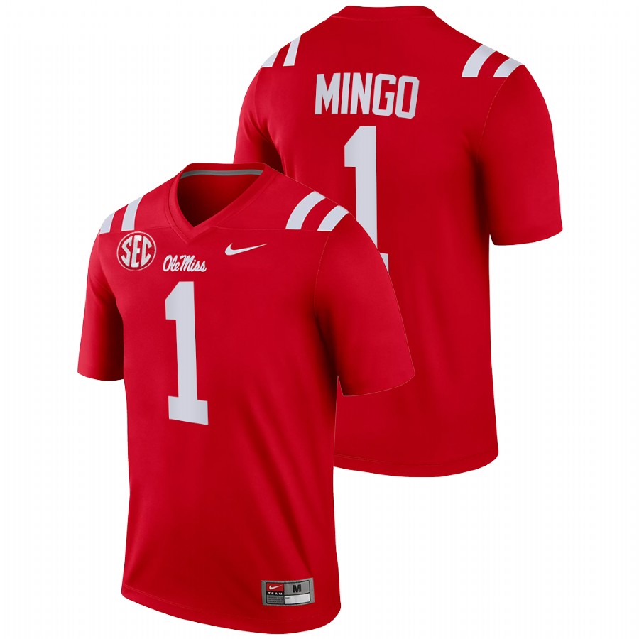 men ole miss rebels jonathan mingo 2021 22 legend college football red jersey