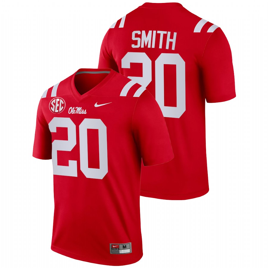 men ole miss rebels keidron smith 2021 22 legend college football red jersey