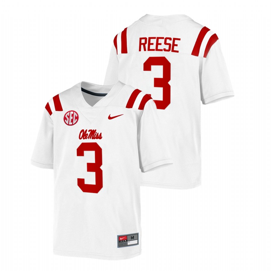 men ole miss rebels otis reese 2021 22 game college football white jersey