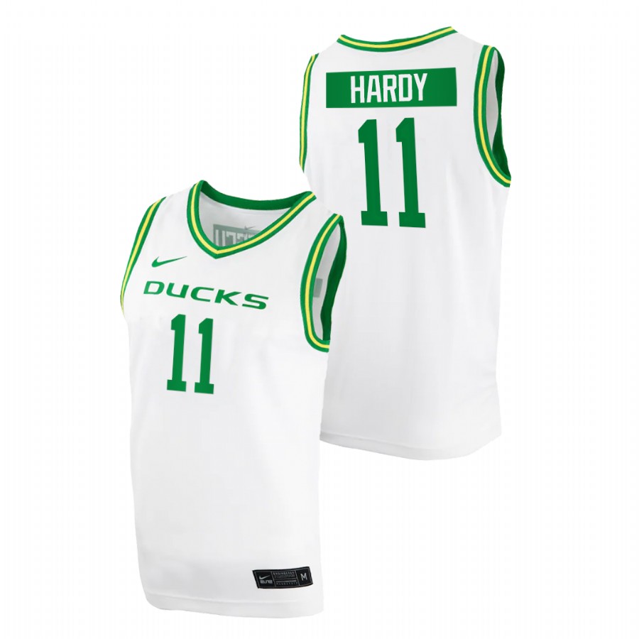 men oregon ducks amauri hardy 2020 21 replica college basketball white jersey