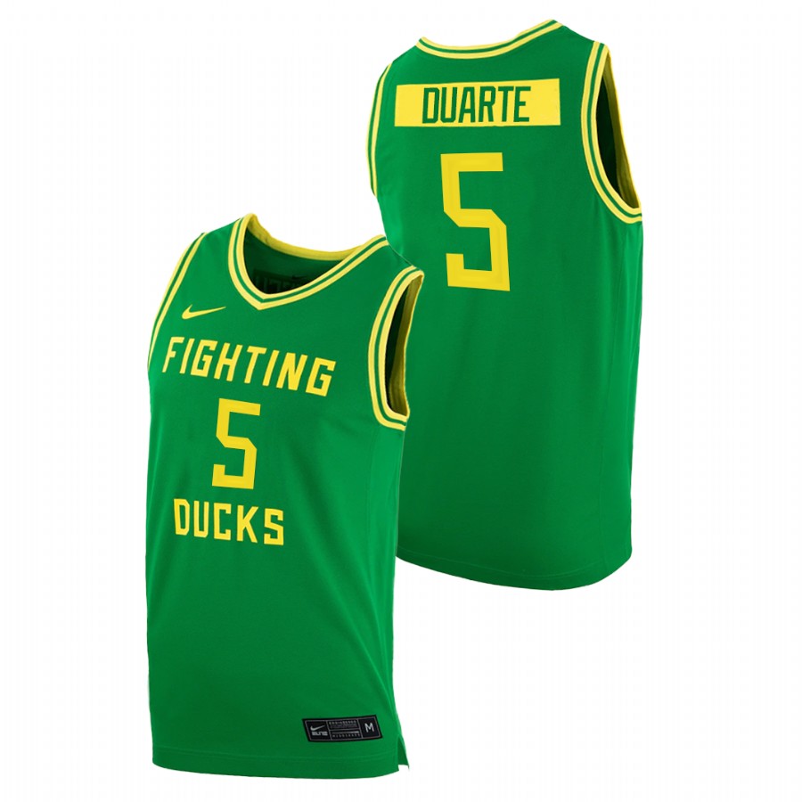 men oregon ducks chris duarte 2020 21 replica college basketball green jersey