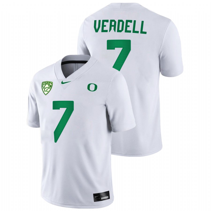 men oregon ducks cj verdell 2021 22 game college football white jersey