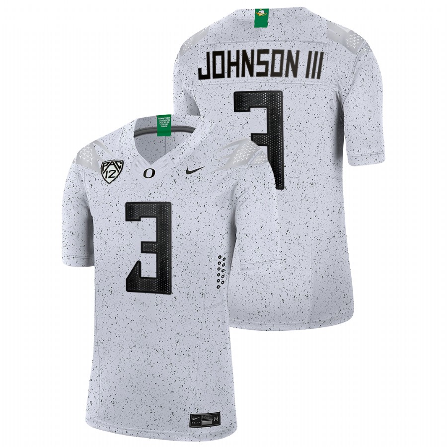 men oregon ducks johnny johnson iii 2021 22 limited football eggshell white jersey