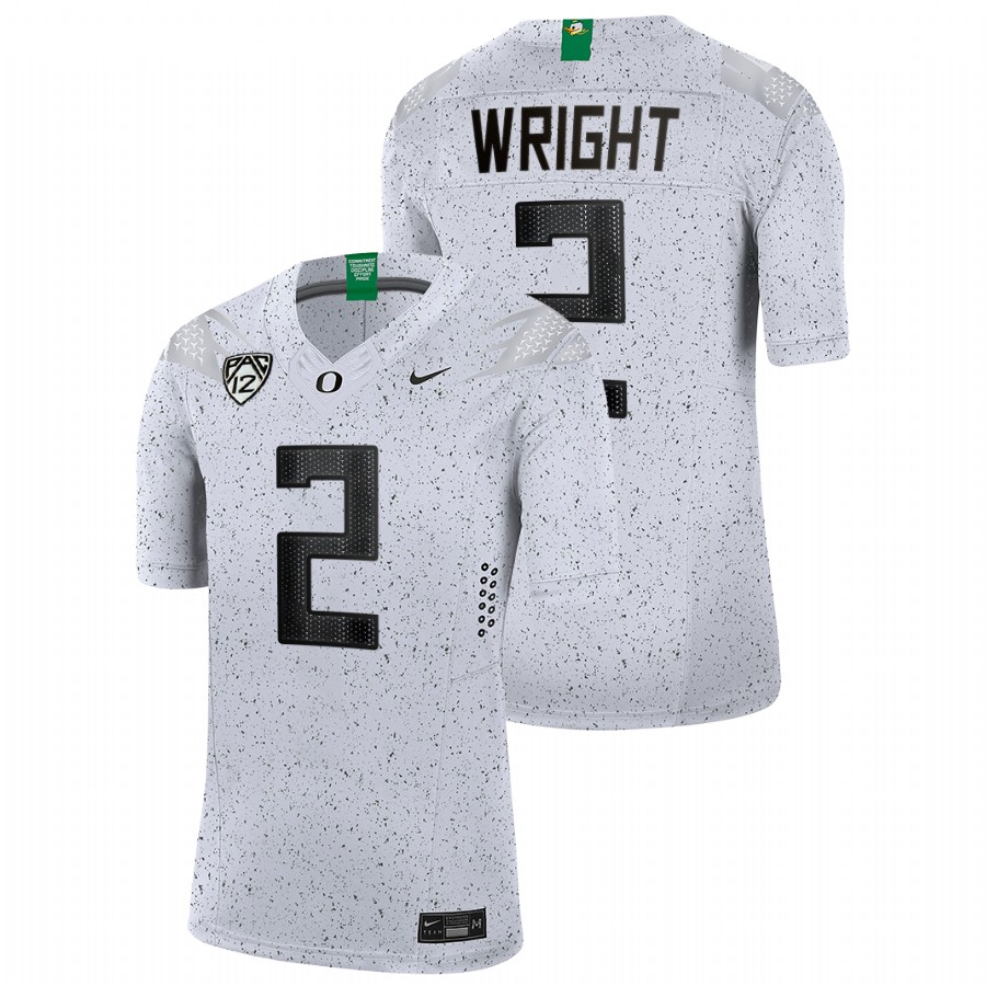 men oregon ducks mykael wright 2021 22 limited football eggshell white jersey