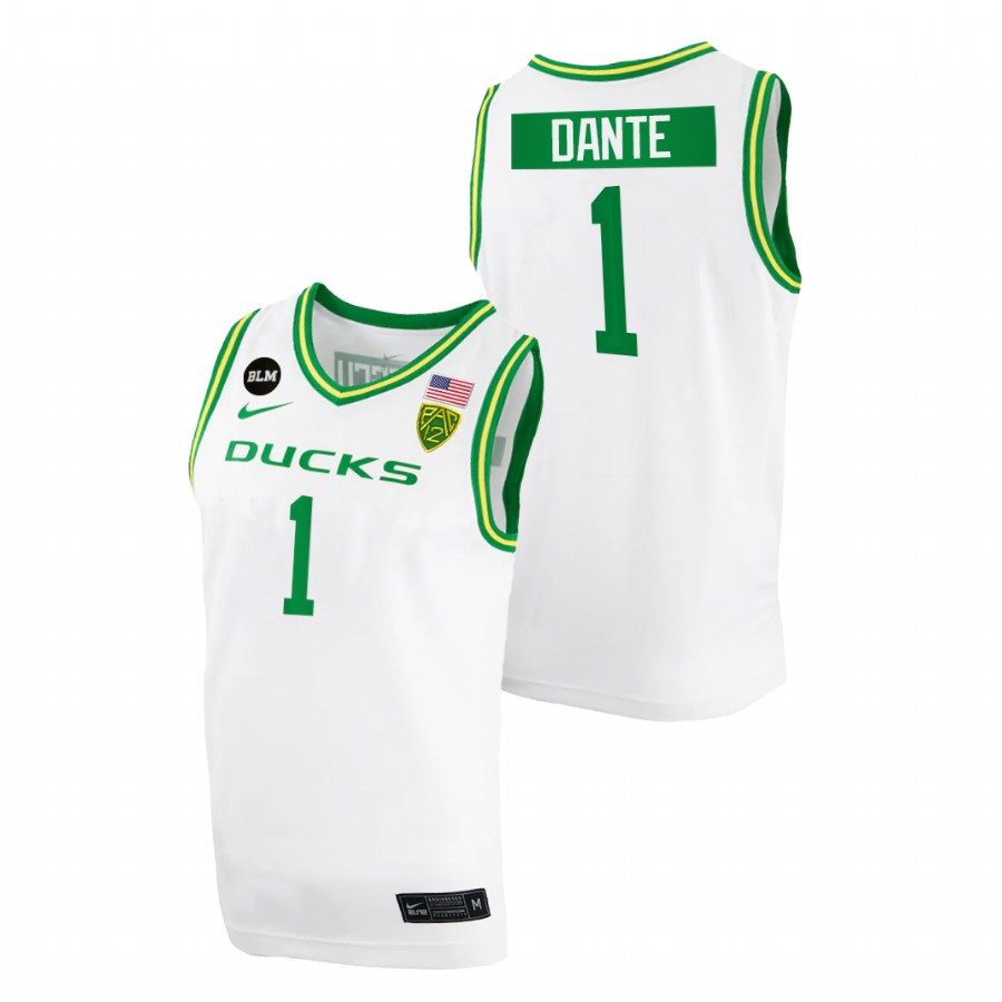 men oregon ducks n'faly dante 2022 blm patch college basketball white jersey