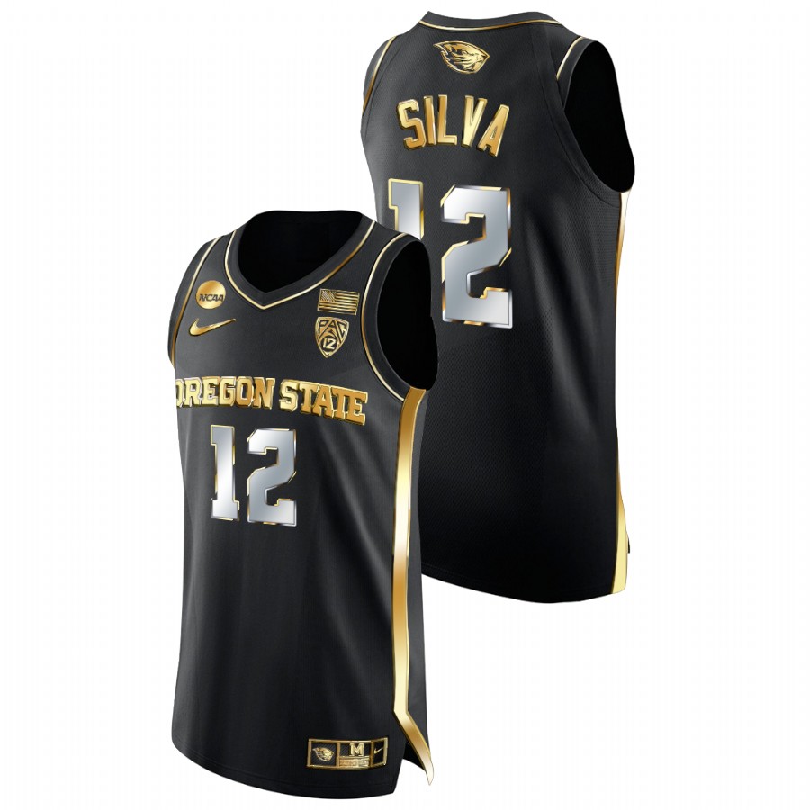 men oregon state beavers roman silva college basketball golden edition black jersey