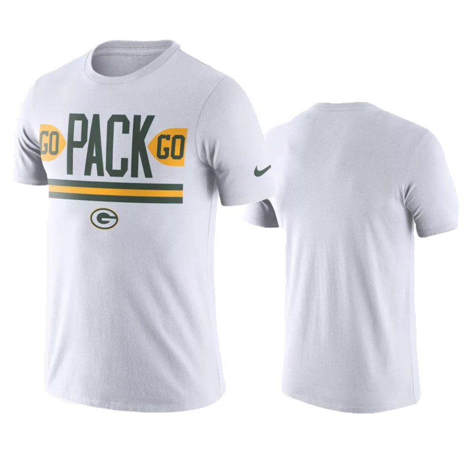 men packers white go pack t shirt