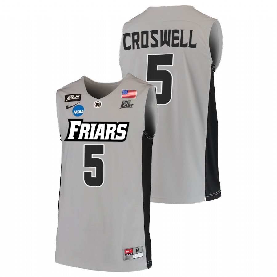 men providence friars ed croswell blm basketball 2022 ncaa march madness grey jersey