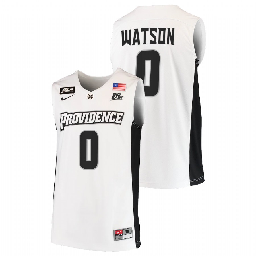 men providence friars nate watson 2021 22 blm college basketball white jersey