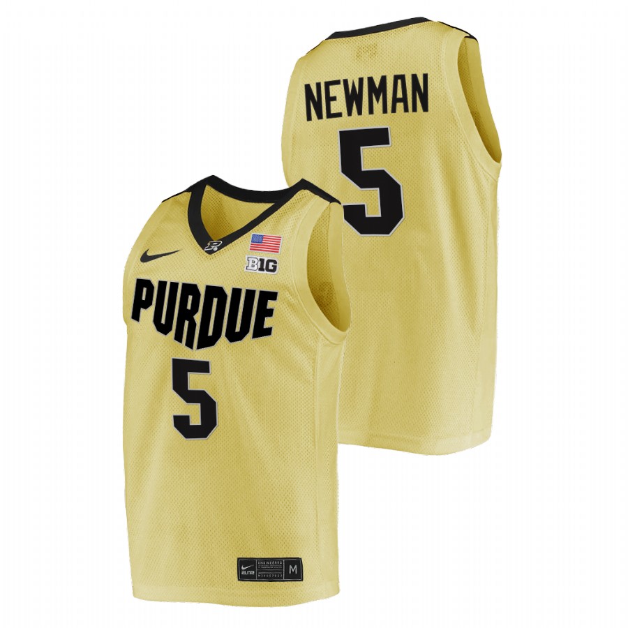 men purdue boilermakers brandon newman 2021 22 top overall seed college basketball gold jersey