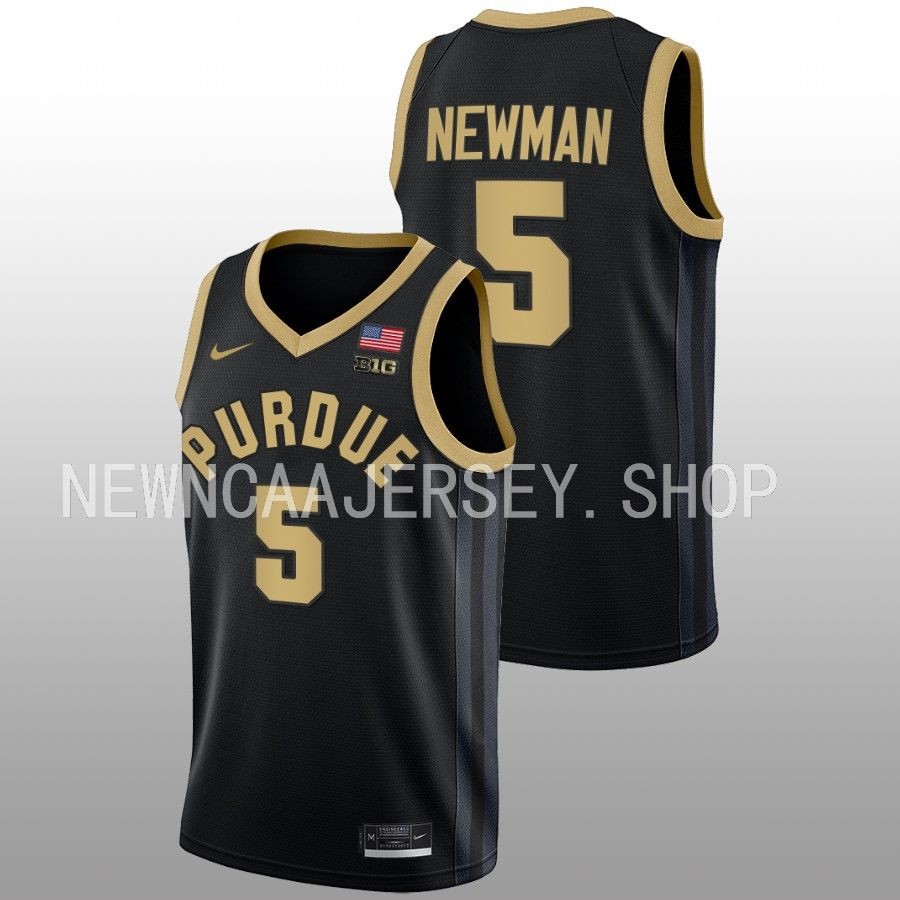men purdue boilermakers brandon newman 2022 23 college basketball black jersey