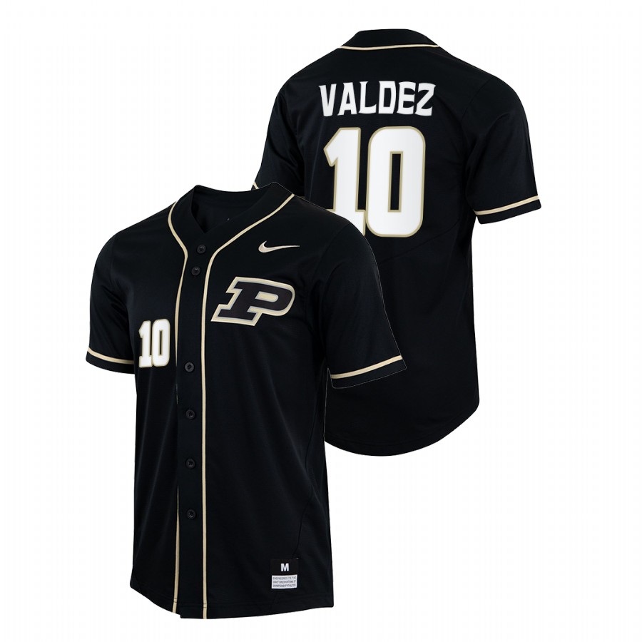 men purdue boilermakers c.j. valdez black college baseball jersey