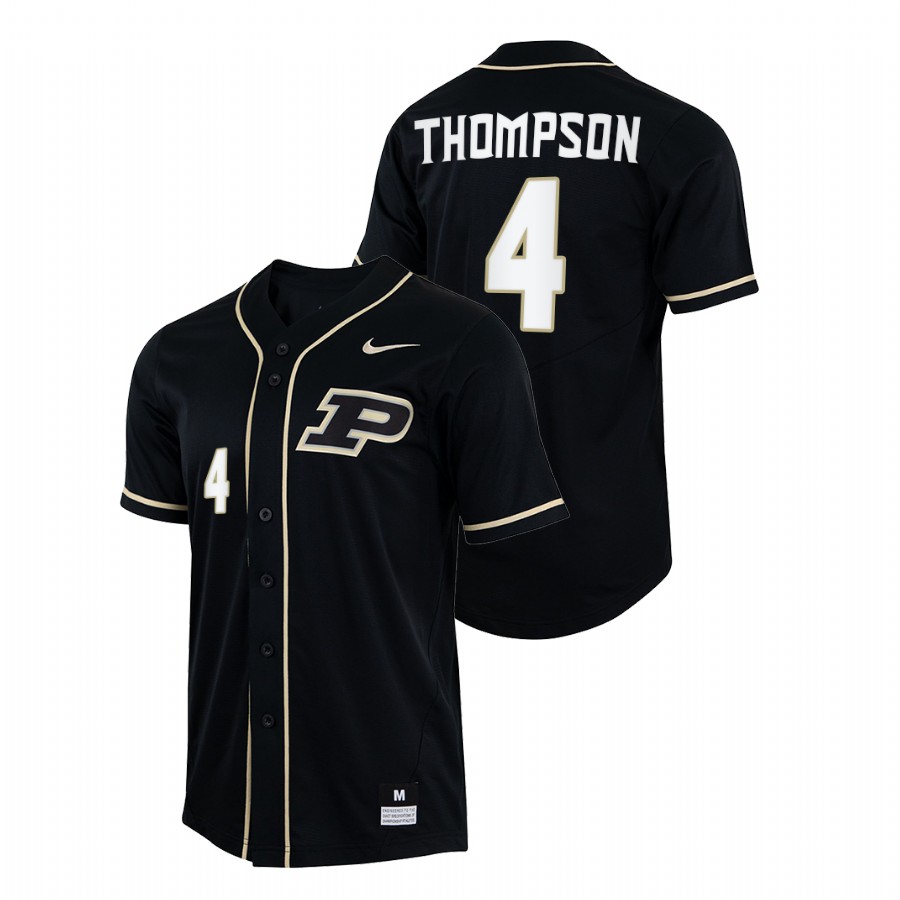 men purdue boilermakers cam thompson black college baseball jersey