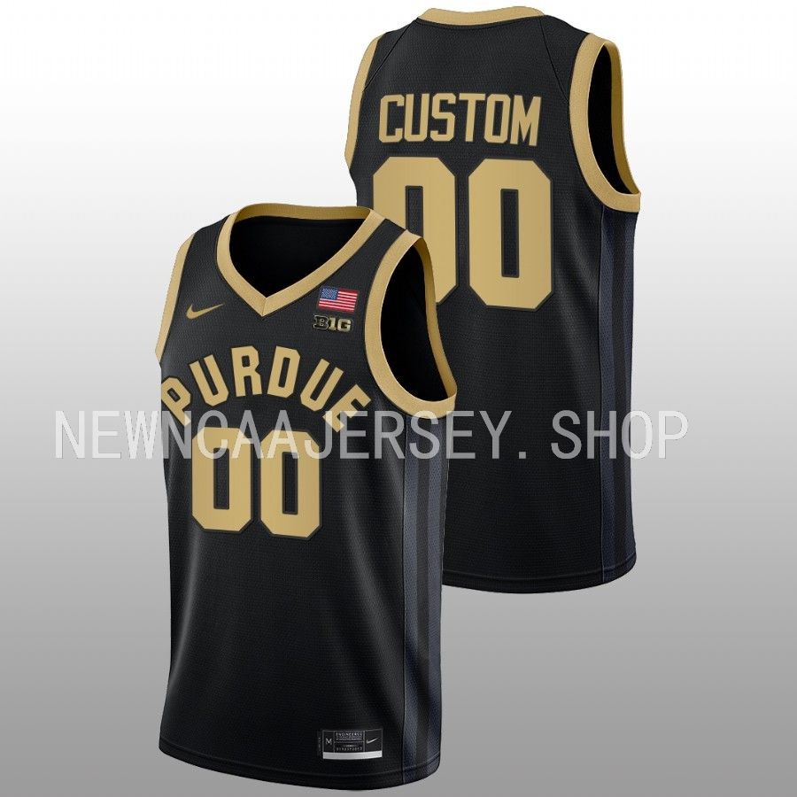 men purdue boilermakers custom 2022 23 college basketball black jersey