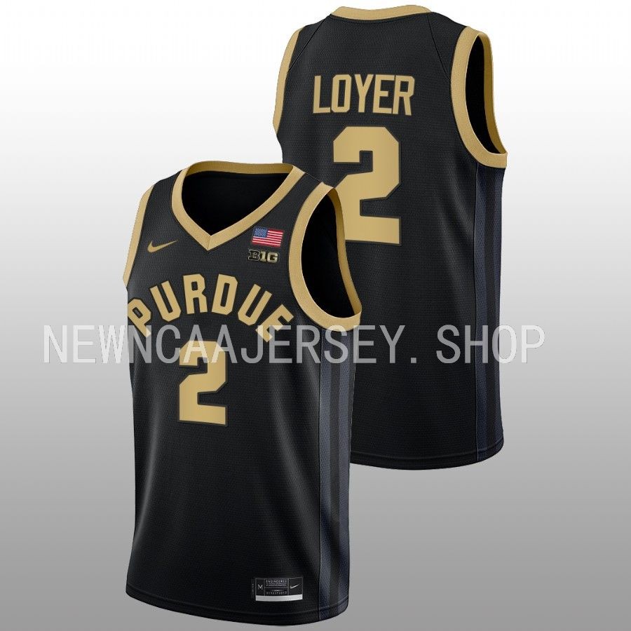 men purdue boilermakers fletcher loyer 2022 23 college basketball black jersey