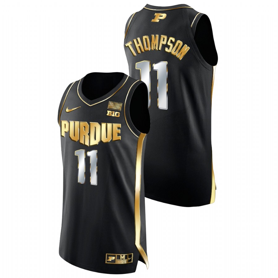 men purdue boilermakers isaiah thompson 2021 22 authentic basketball golden edition black jersey