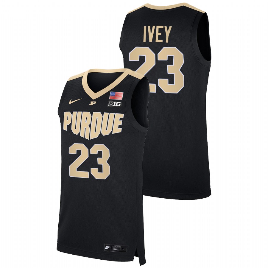 men purdue boilermakers jaden ivey 2021 22 replica college basketball black jersey