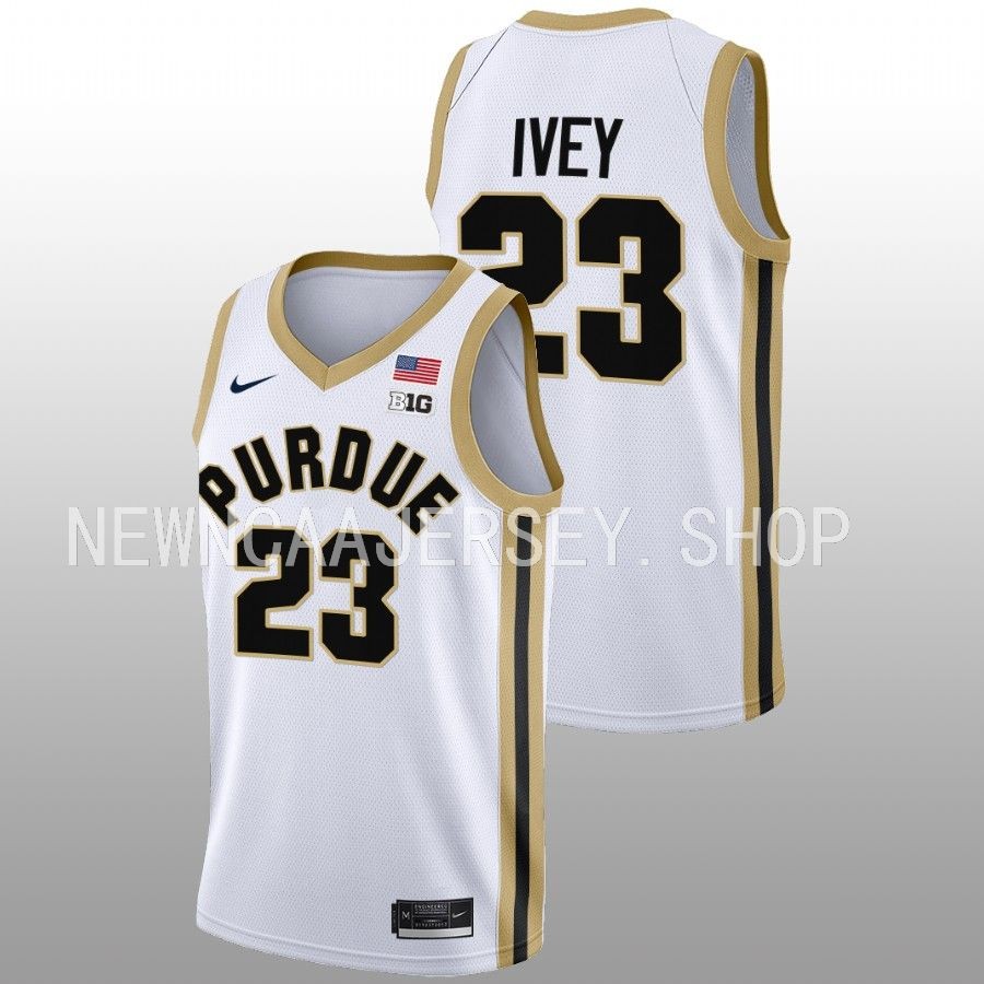 men purdue boilermakers jaden ivey 2022 23 college basketball white jersey