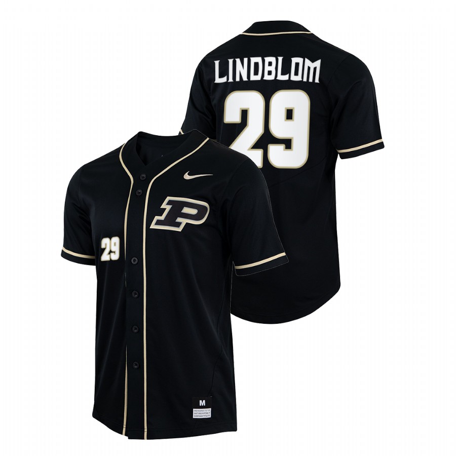 men purdue boilermakers josh lindblom black college baseball jersey