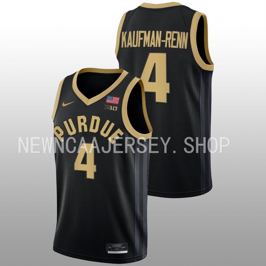 men purdue boilermakers trey kaufman renn 2022 23 college basketball black jersey