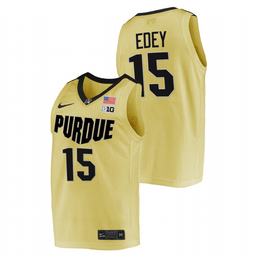 men purdue boilermakers zach edey 2022 college basketball gold jersey
