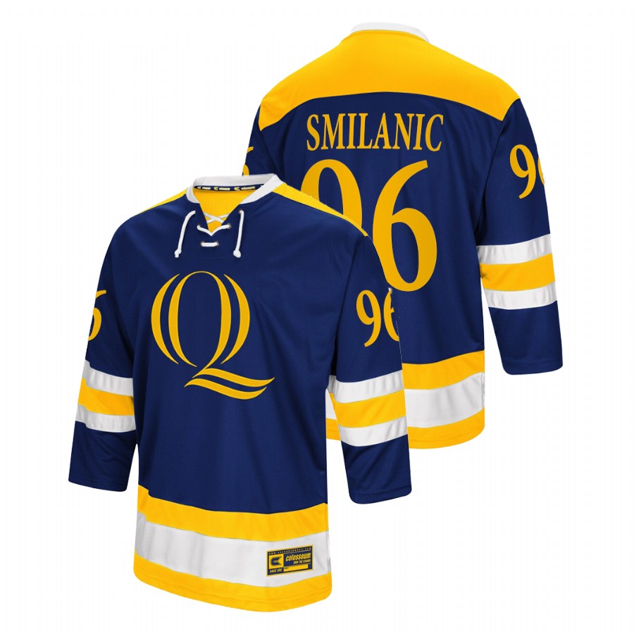 men quinnipiac bobcats ty smilanic navy college hockey replica jersey