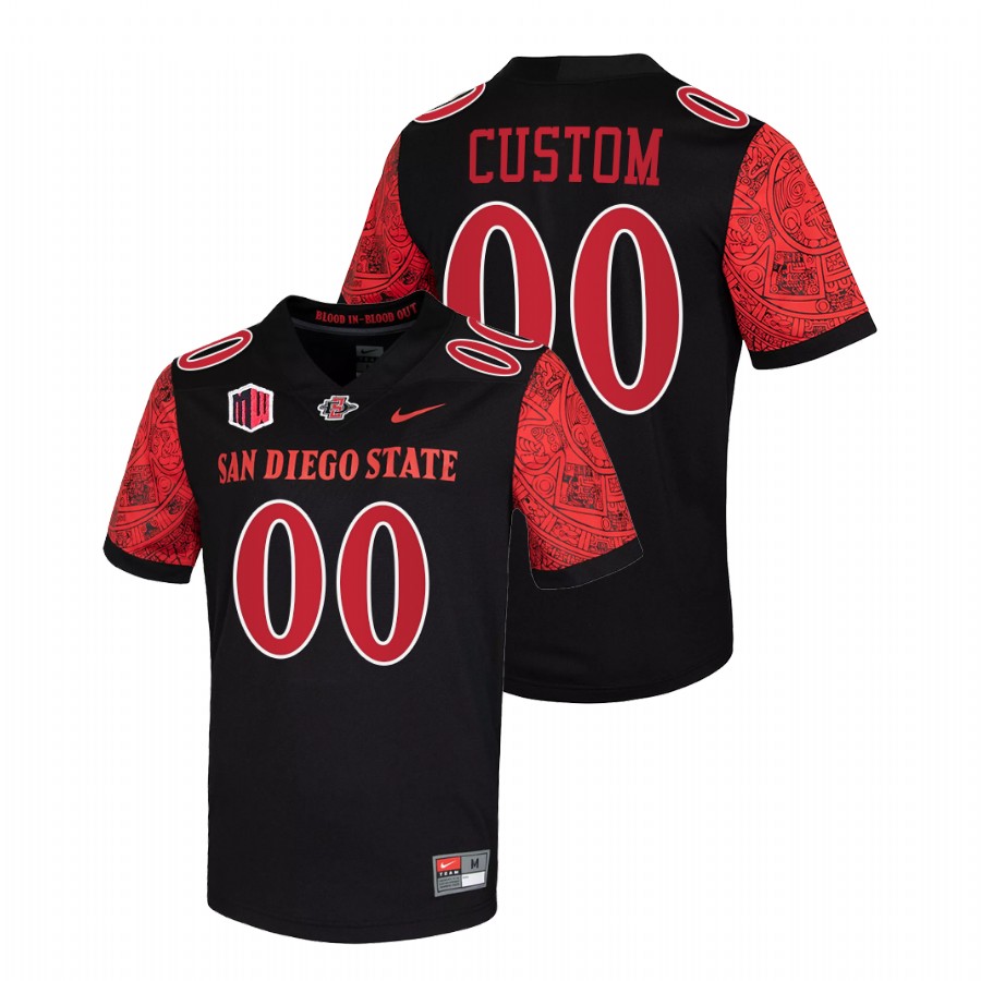 men san diego state aztecs custom 2021 22 blood in blood out calendar football black jersey