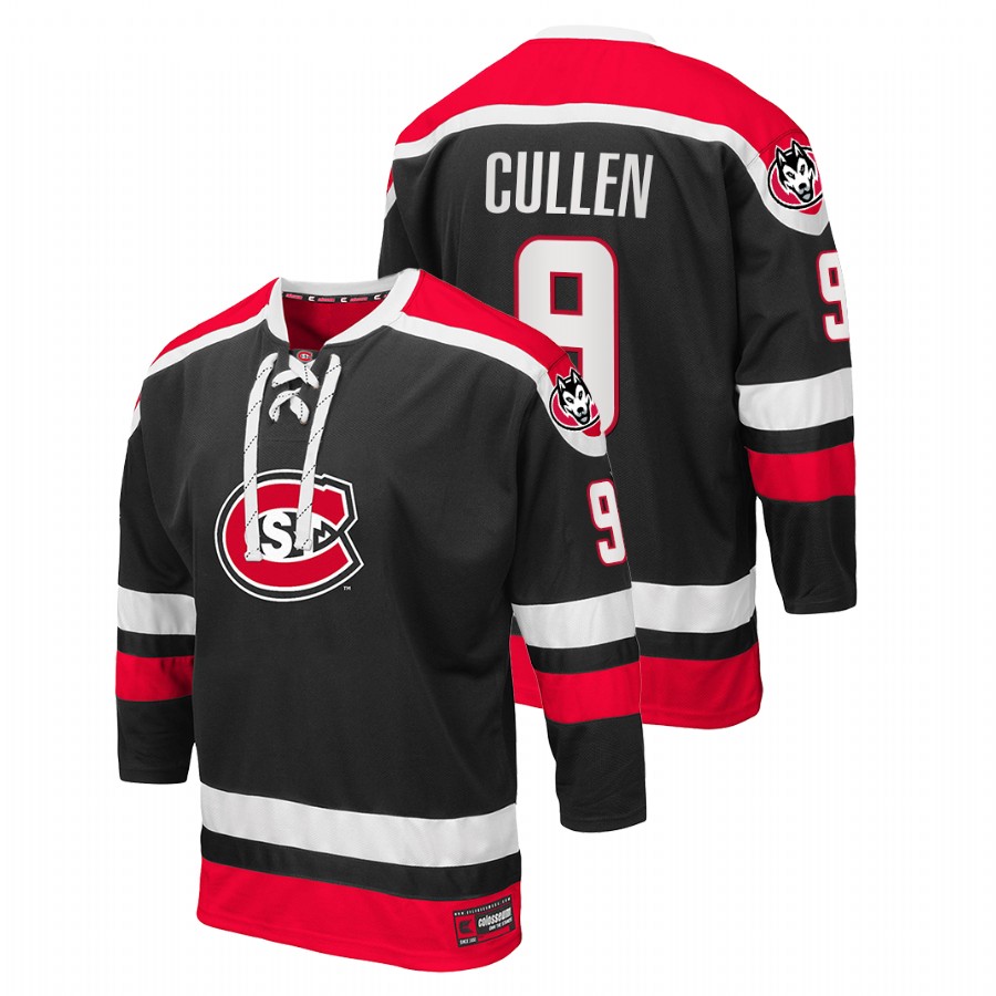 men st. cloud state huskies matt cullen black college hockey nhl alumni jersey