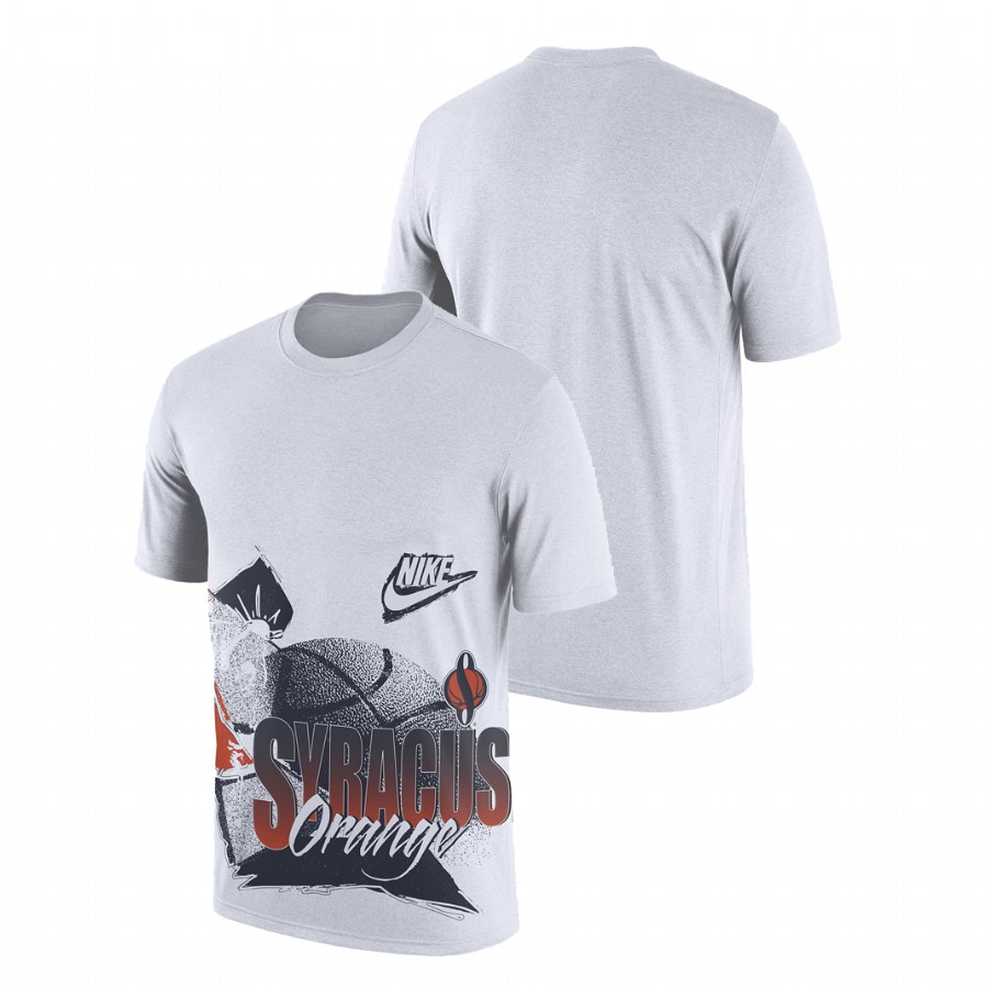 men syracuse orange white 90s style college basketball t shirt