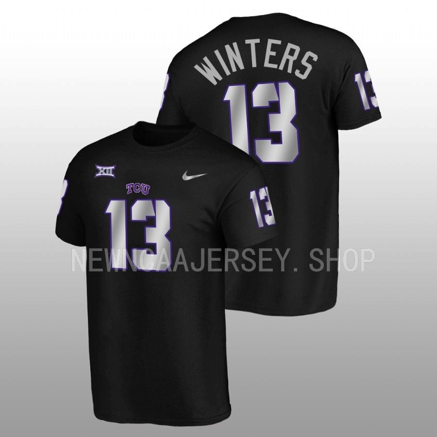 men tcu horned frogs blackout football alternate dee winters black t shirt