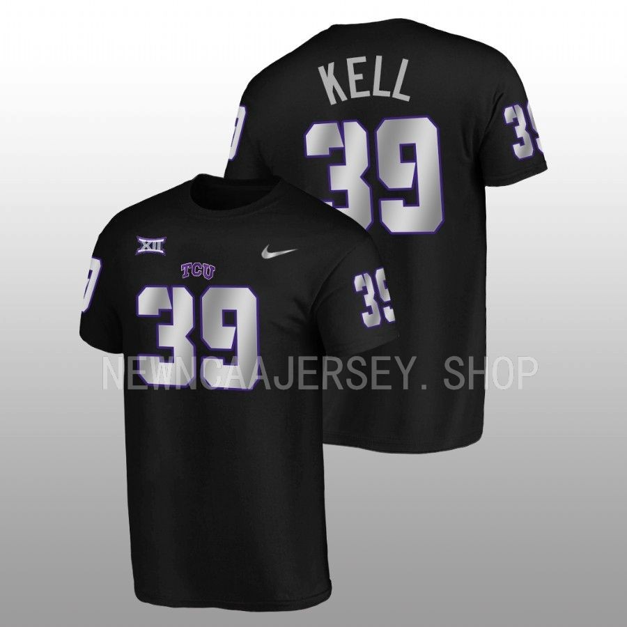 men tcu horned frogs blackout football alternate griffin kell black t shirt