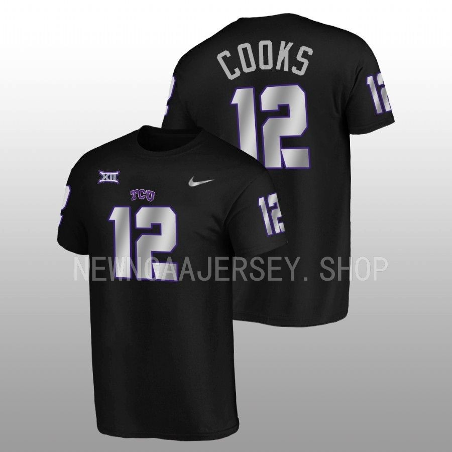 men tcu horned frogs blackout football alternate terrence cooks black t shirt