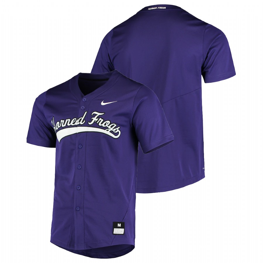 men tcu horned frogs custom vapor untouchable elite college baseball purple jersey